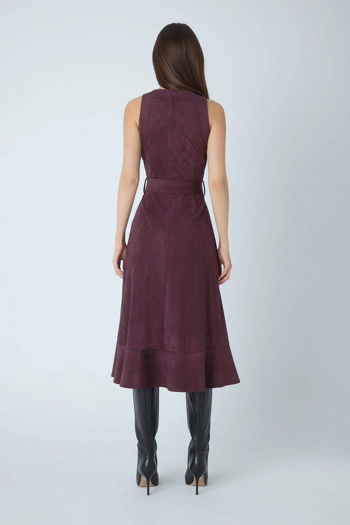 JS71 Burgundy Sleeveless Jalen Maxi Dress