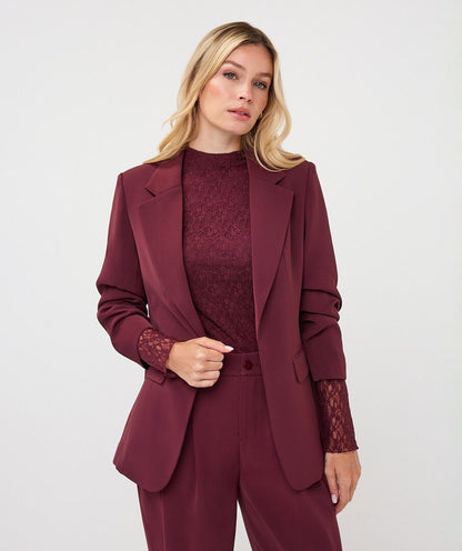 Jane Merlot 3/4 Sleeve Blazer
