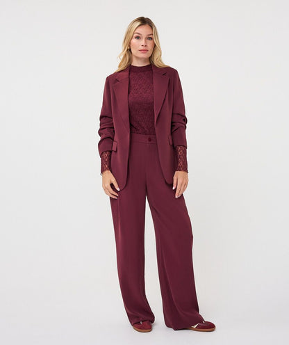 Jane Merlot 3/4 Sleeve Blazer