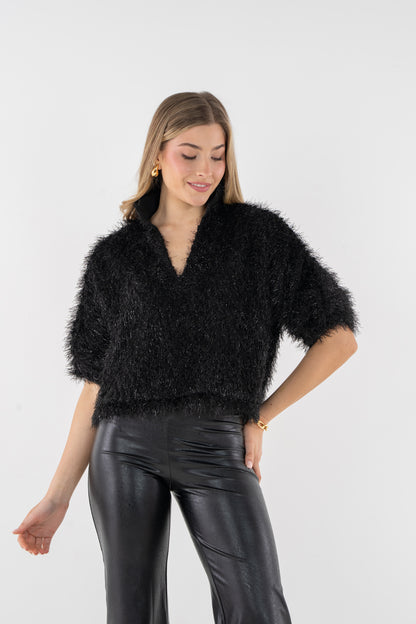 EMILY MCCARTHY Black Estelle Top - Black Tie