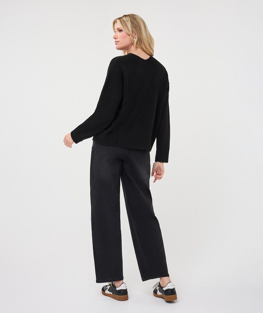 Cora Black Lace Detail Sweater