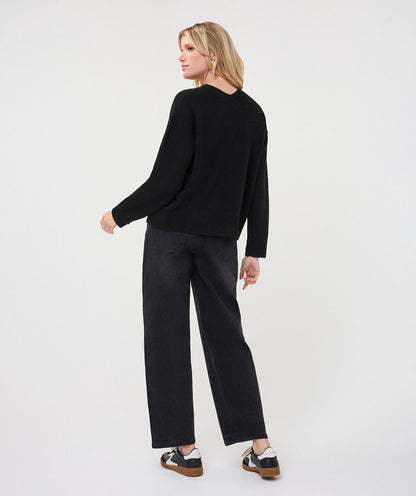 Cora Black Lace Detail Sweater