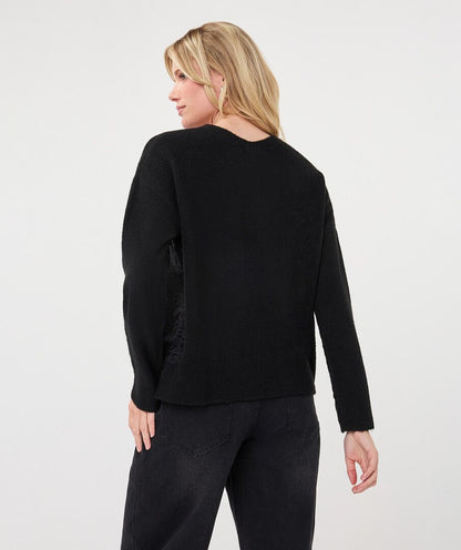 Cora Black Lace Detail Sweater