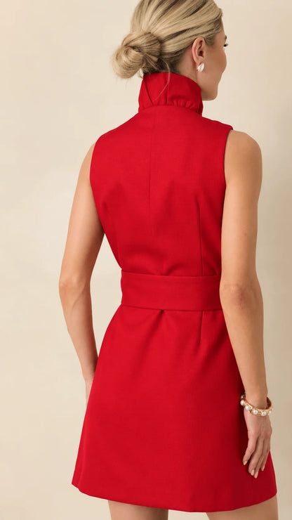 PROSPERINA Cranberry Red Lilly Dress