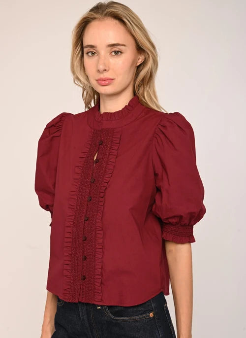 LOVE THE LABEL Regal Maroon Zinny Top