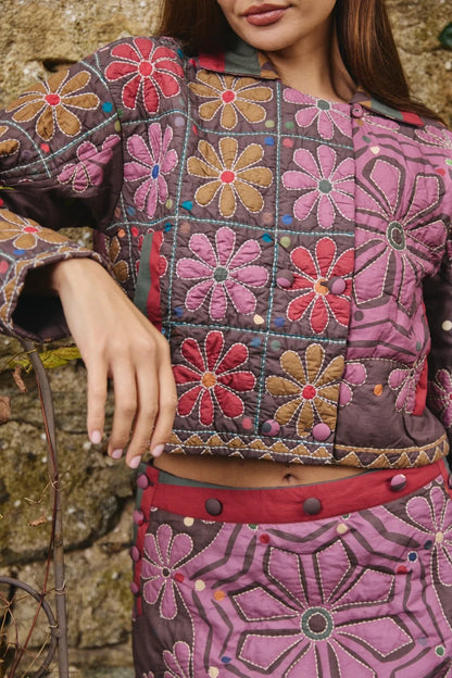 LOVE THE LABEL Floral Fable Quilted Jacket