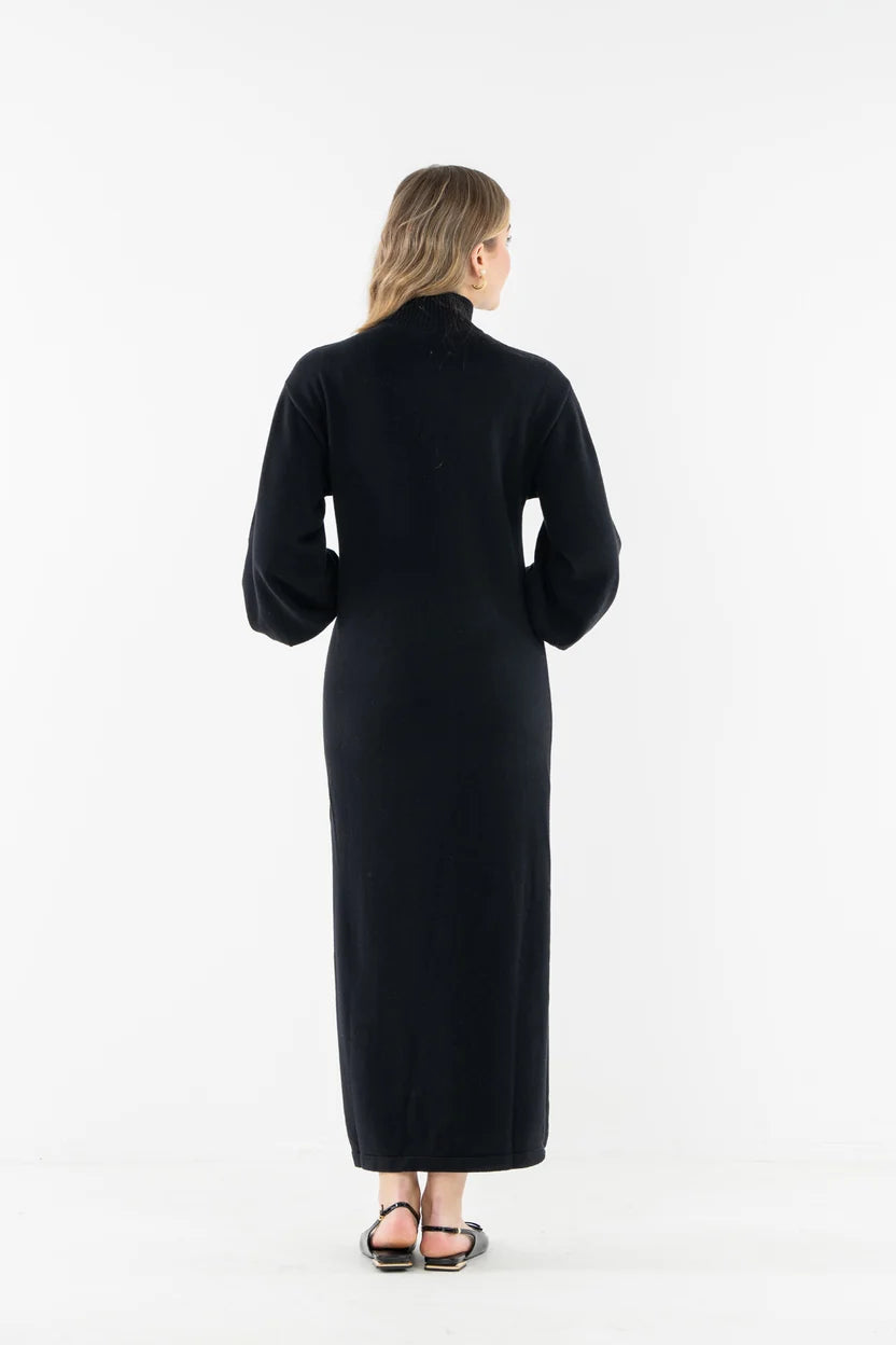 EMILY MCCARTHY Black Tie Cotton Cashmere Lolli Maxi Dress