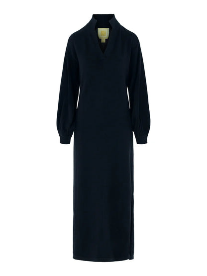 EMILY MCCARTHY Black Tie Cotton Cashmere Lolli Maxi Dress