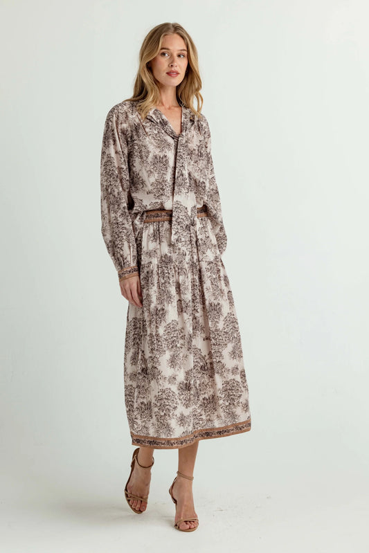 SUNDAYS Parchment Garden Paisley Skirt