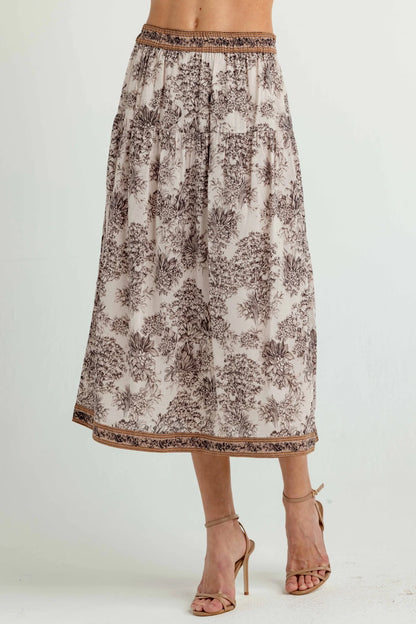 SUNDAYS Parchment Garden Paisley Skirt