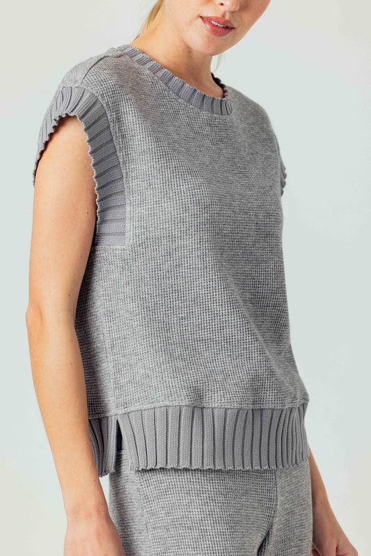 SUNDAYS Pewter Thermal Maeve Top