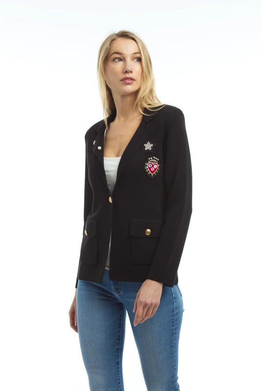 PATTY KIM Ecole Black Knit Blazer