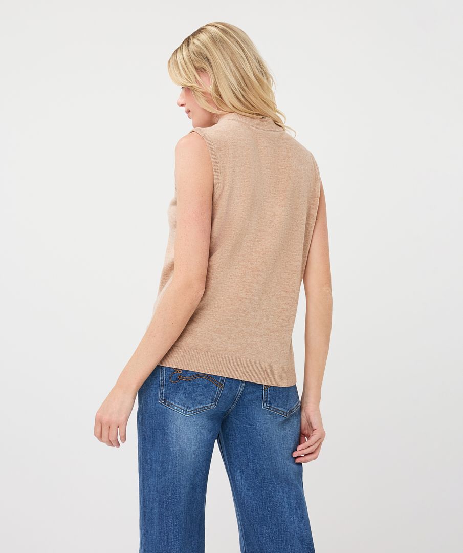 Wendy Sand Sleeveless Top