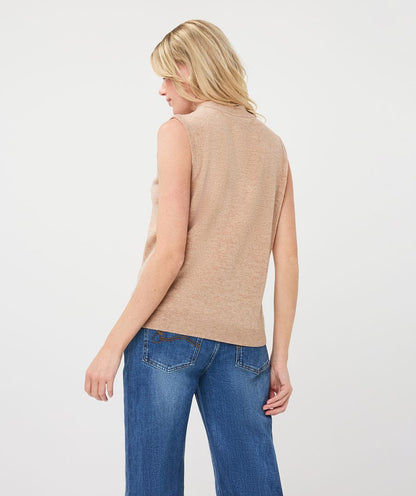 Wendy Sand Sleeveless Top