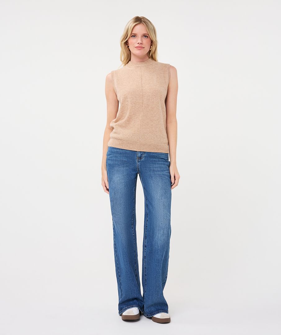 Wendy Sand Sleeveless Top