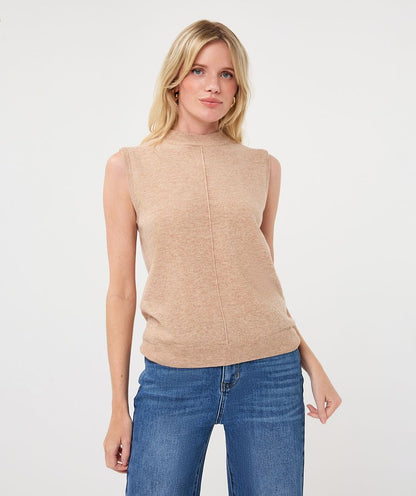 Wendy Sand Sleeveless Top