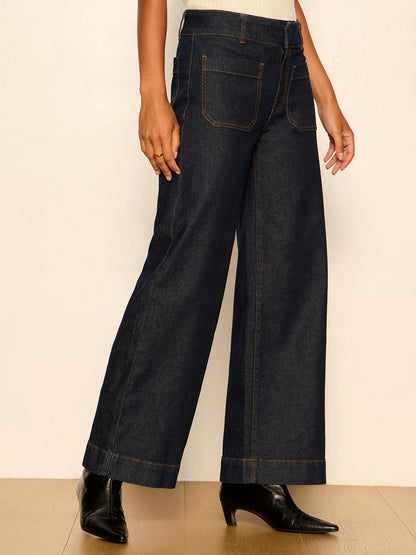 SANTUARY Dark Denim Wide Leg Chelsea Too Much Jeans