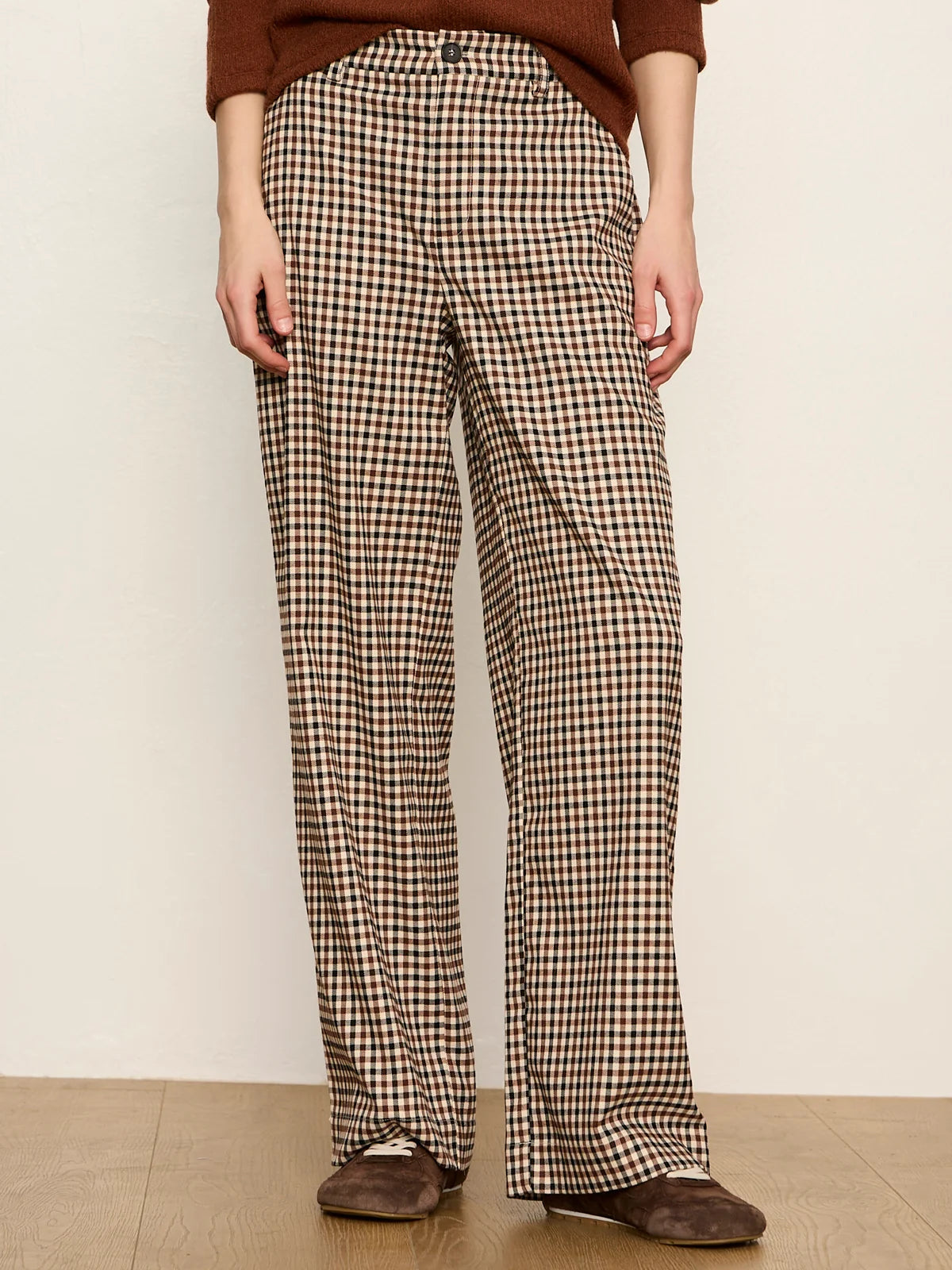 SANCTUARY Burnt Cocoa Check Eloise Trouser