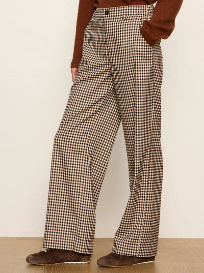 SANCTUARY Burnt Cocoa Check Eloise Trouser