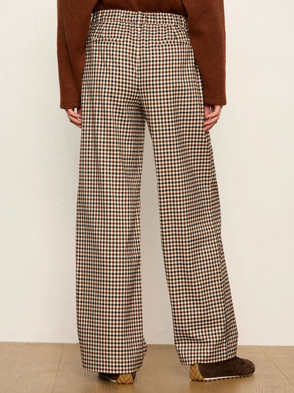 SANCTUARY Burnt Cocoa Check Eloise Trouser