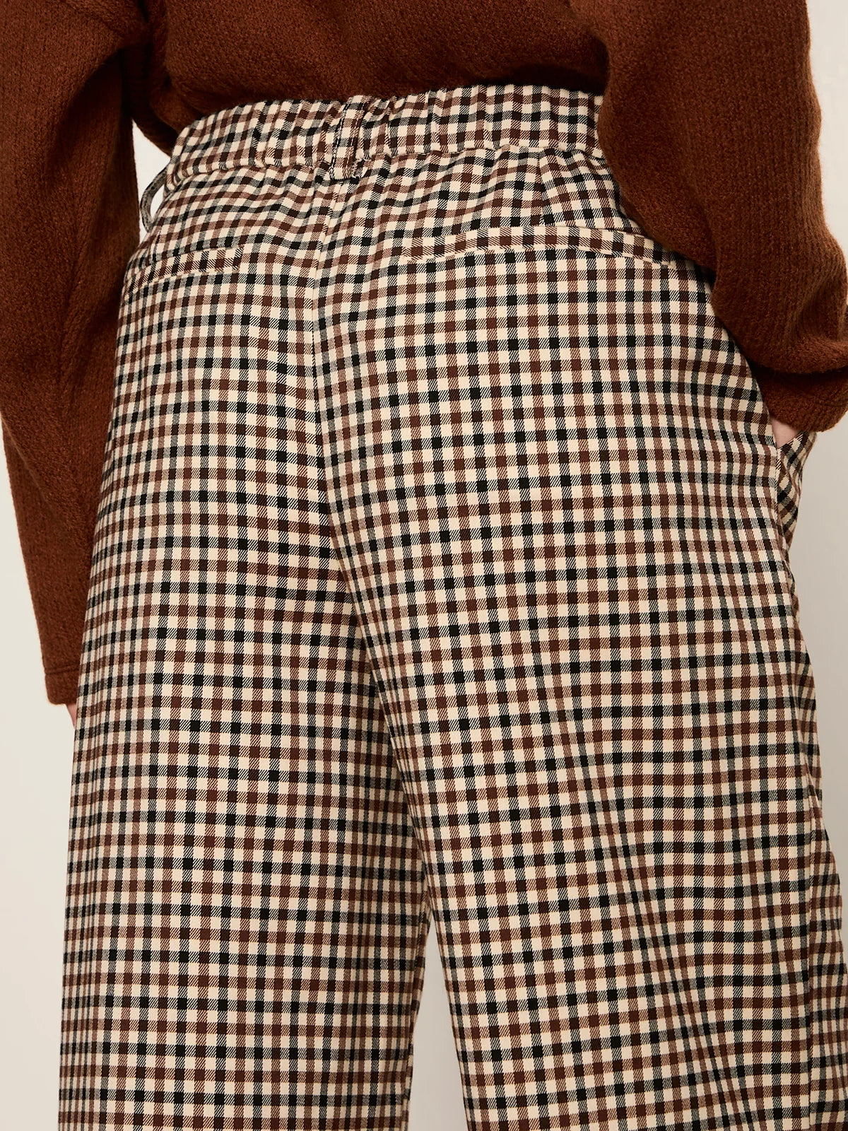 SANCTUARY Burnt Cocoa Check Eloise Trouser
