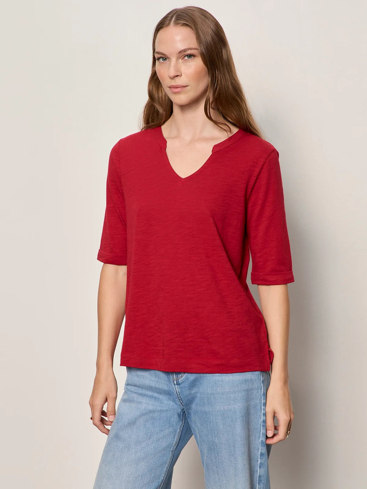 SANCTUARY Red Berry Dolce Notch T-Shirt