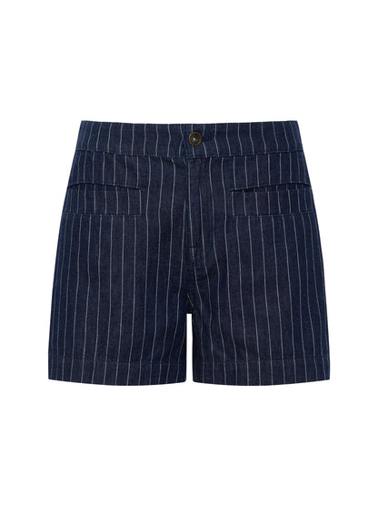 SANCTUARY Dark Denim Voyage Pinstripe Luna Short