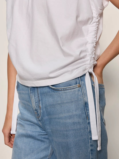 SANCTUARY White All Day Ruched Tee
