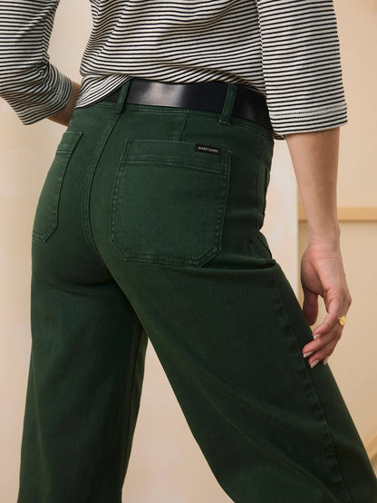 SANCTUARY Washed Forest Chelsea Wide Leg Crop Jean