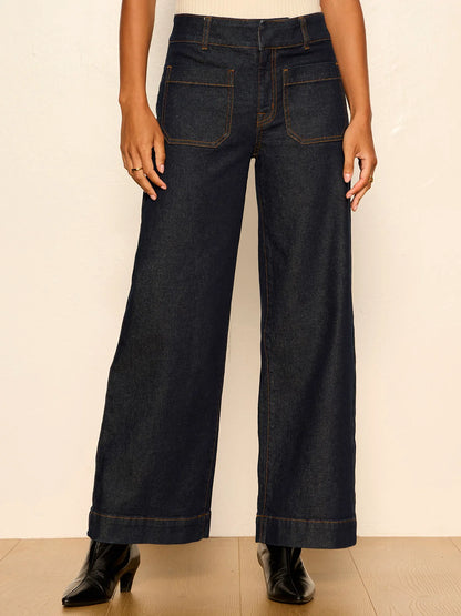 SANTUARY Dark Denim Wide Leg Chelsea Too Much Jeans