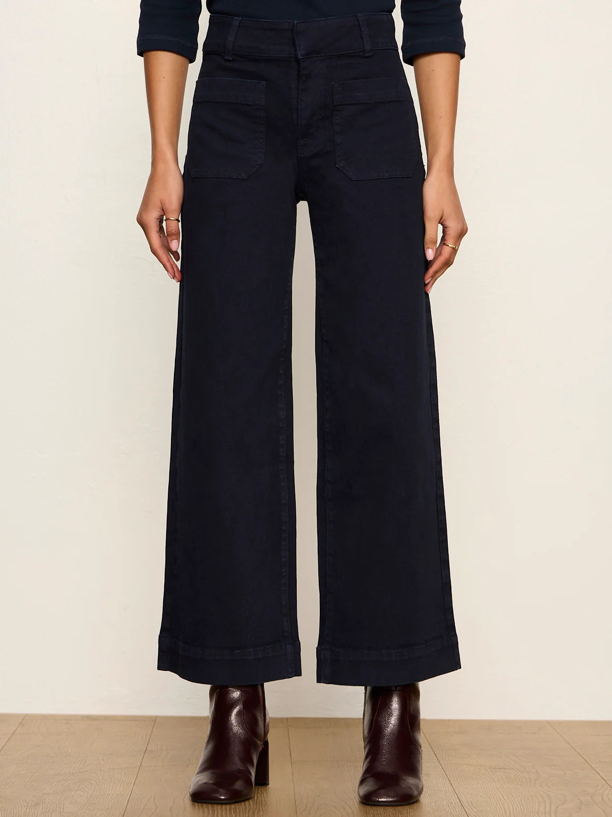 SANCTUARY Navy Chelsea Wide Leg Crop Jean