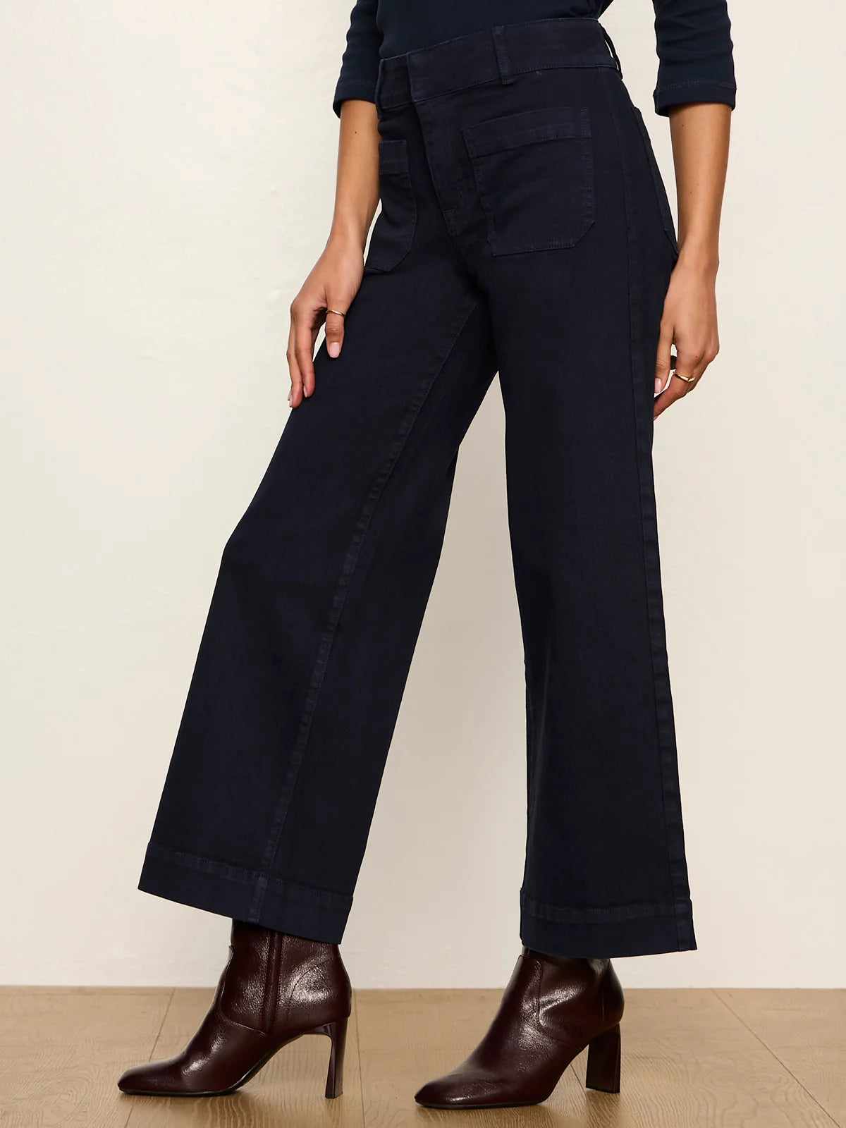 SANCTUARY Navy Chelsea Wide Leg Crop Jean