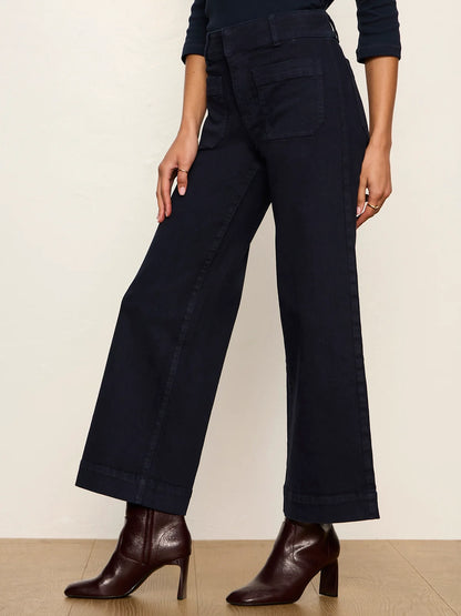SANCTUARY Navy Chelsea Wide Leg Crop Jean