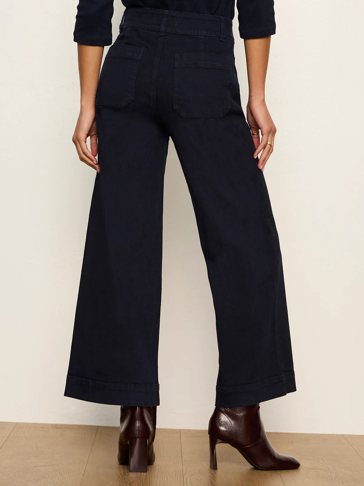SANCTUARY Navy Chelsea Wide Leg Crop Jean