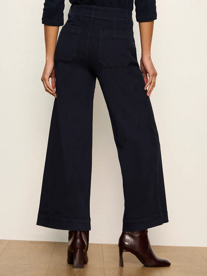 SANCTUARY Navy Chelsea Wide Leg Crop Jean