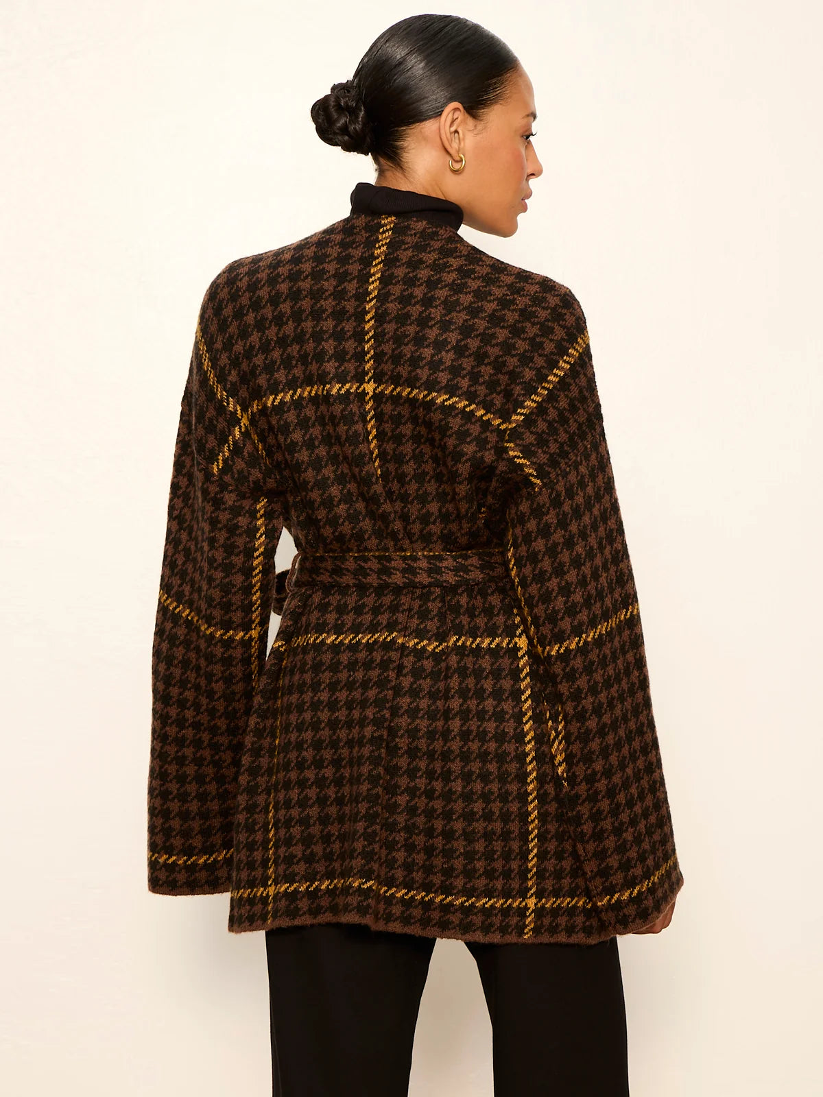 SANCTUARY Golden Plaid Jacquard Sweater