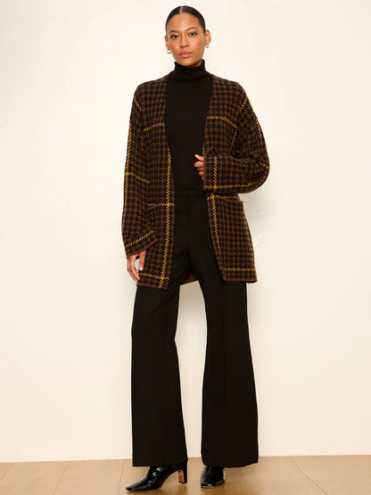 SANCTUARY Golden Plaid Jacquard Sweater