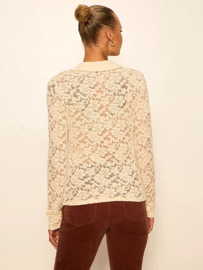 SANCTUARY Cream Dreamer Lace Shirt