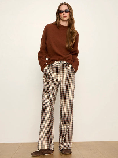 SANCTUARY Burnt Cocoa Check Eloise Trouser