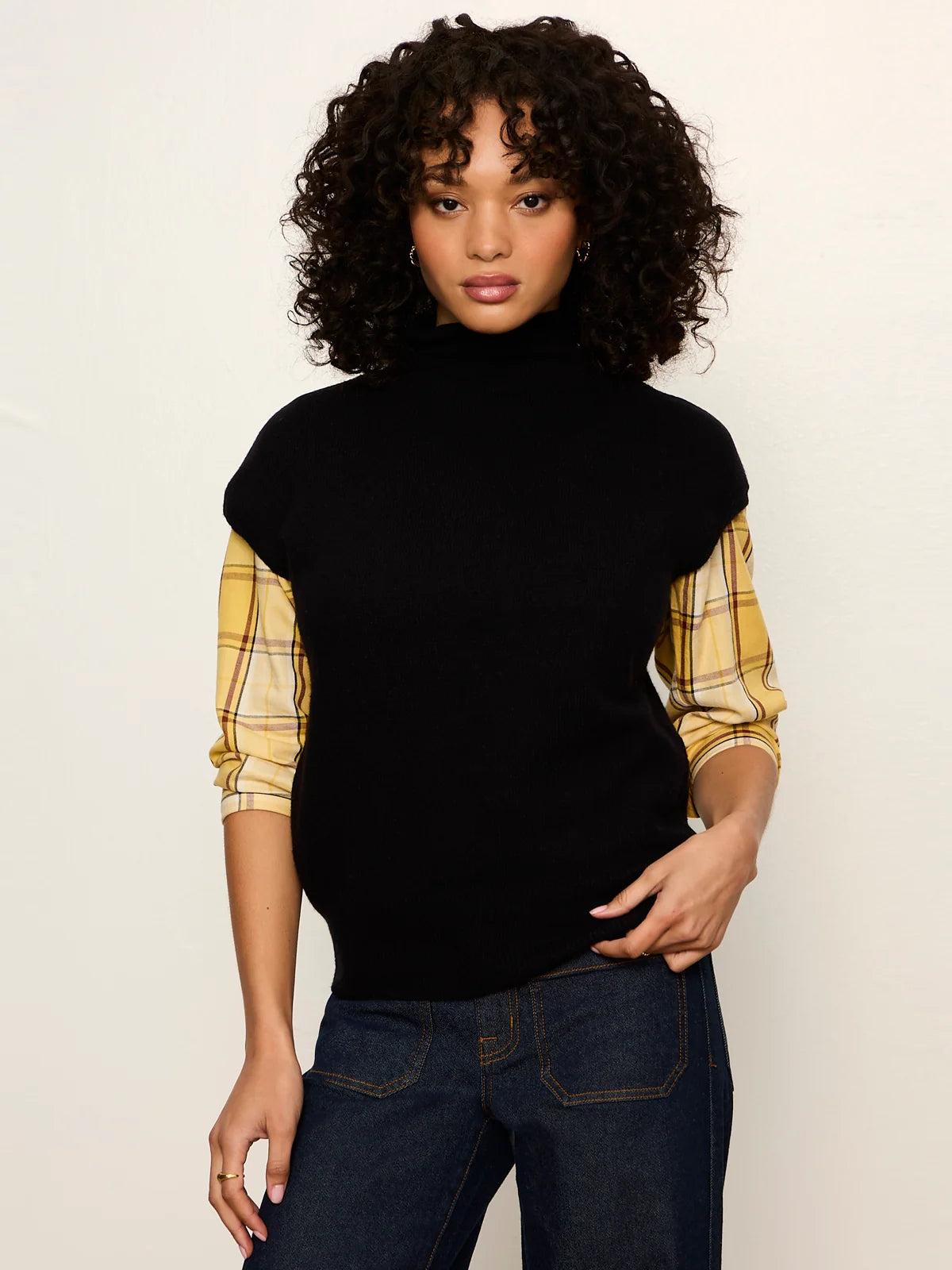 SANCTUARY Black Mock Neck Sweater