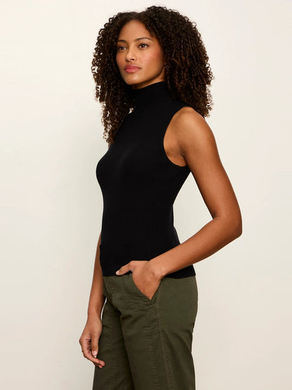 SANCTUARY Black Nova Mock Neck Tank