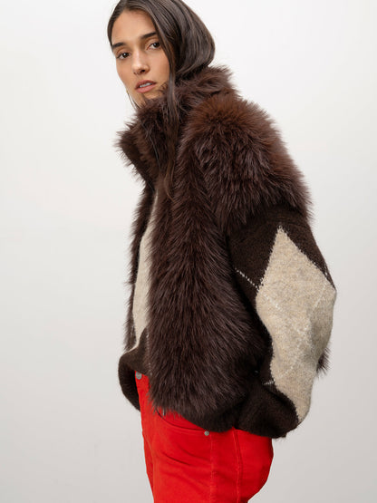 SANCTUARY Espresso Martini Silky Fur Vest
