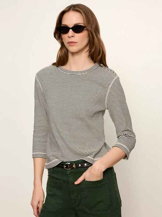 SANCTUARY Chalk French Stripe Mode Tee