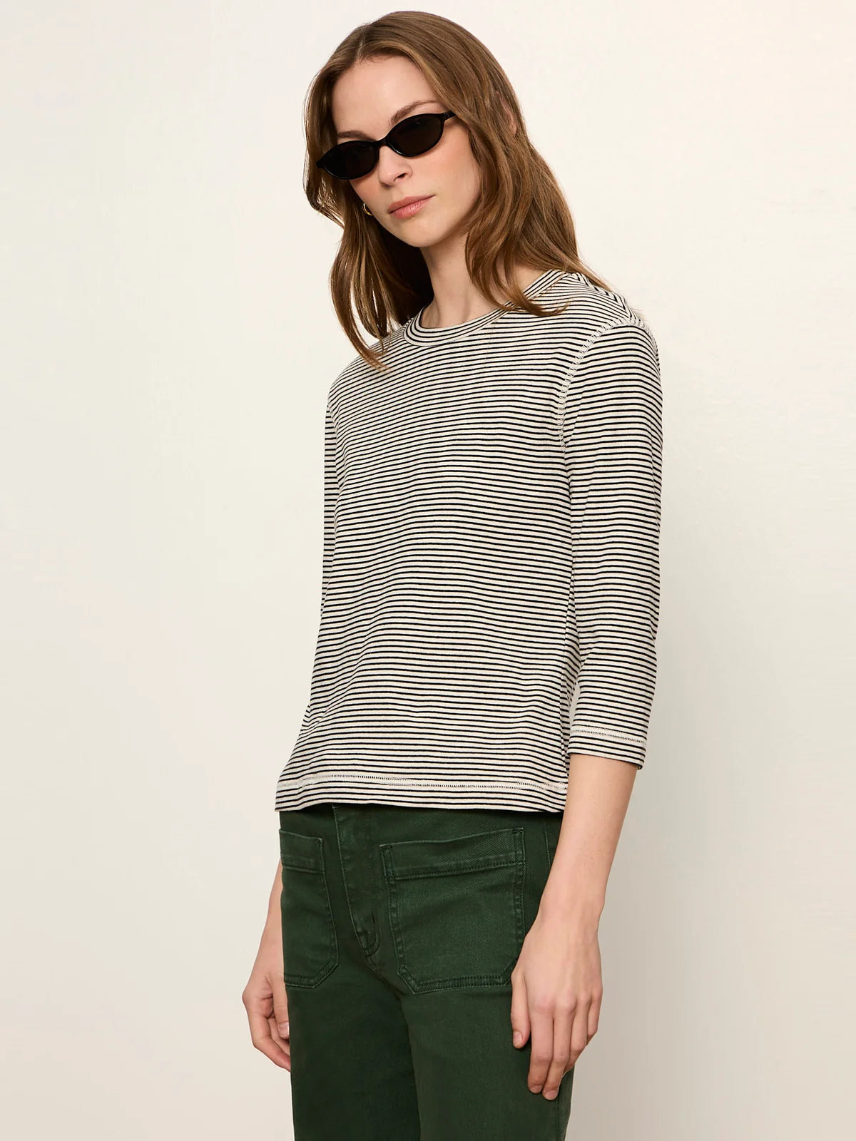 SANCTUARY Chalk French Stripe Mode Tee