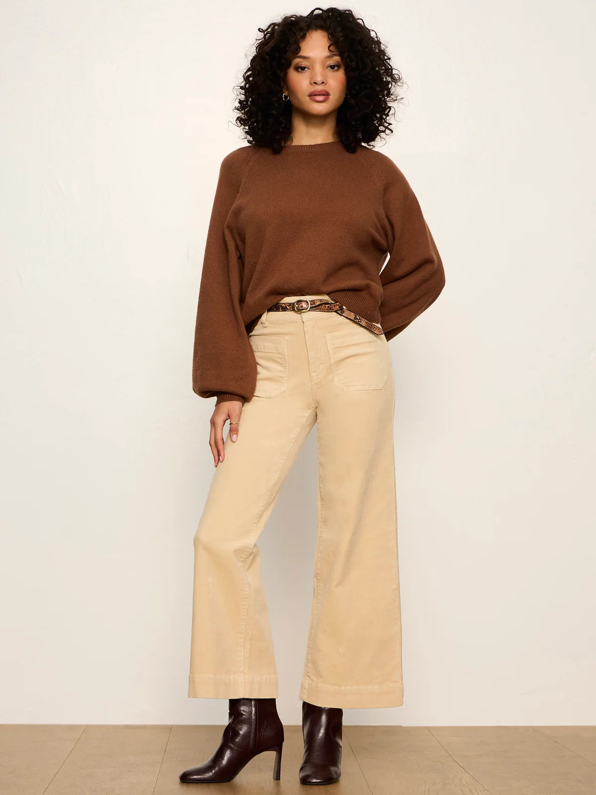 SANCTUARY Cocoa Powder Soft Popover Sweater