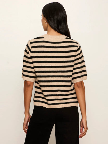 SANCTUARY Hazelnut/Black Stripe Perfect Sequin Sweater Tee