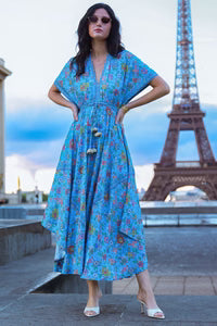 STRAWBERRY PARIS Seychelles Blue Jay Maxi Dress