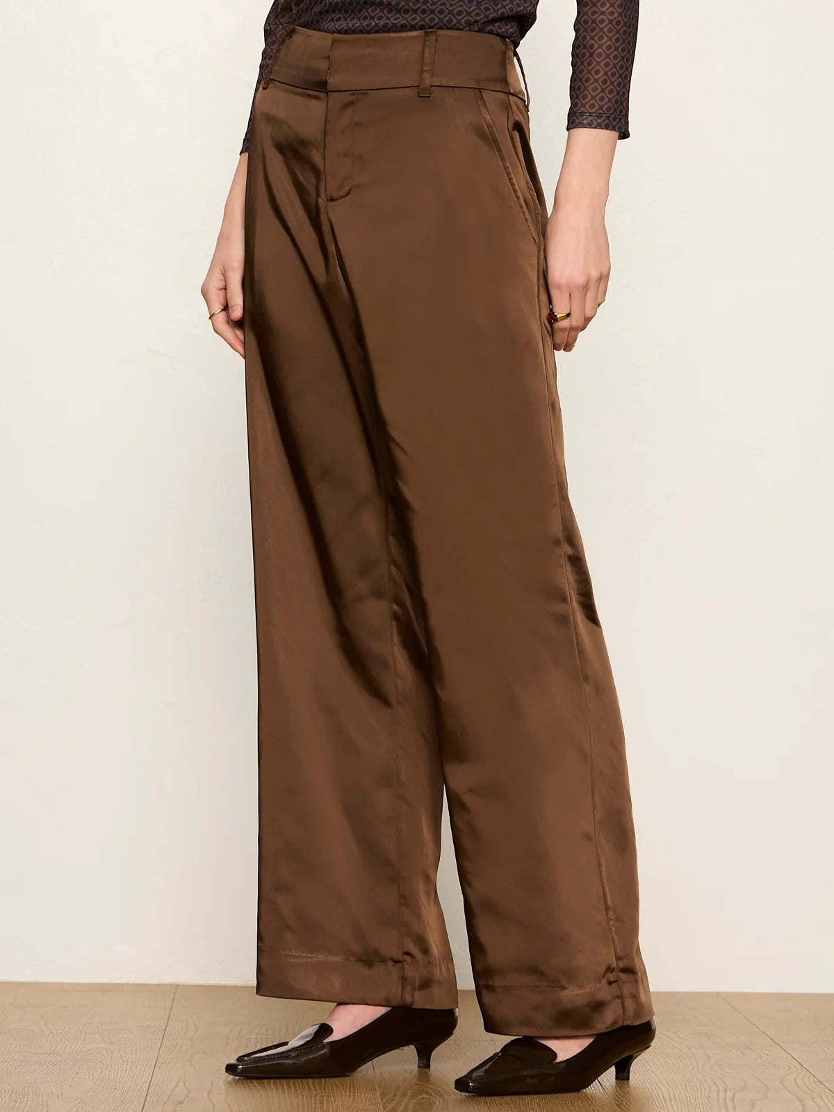 SANCTUARY Espresso Martini Spotlight Satin Trouser