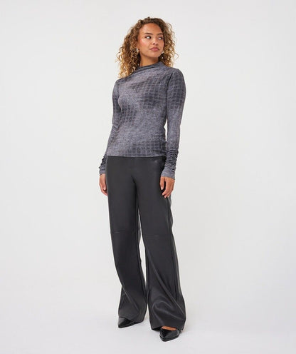 Franco Black Faux Leather Pant