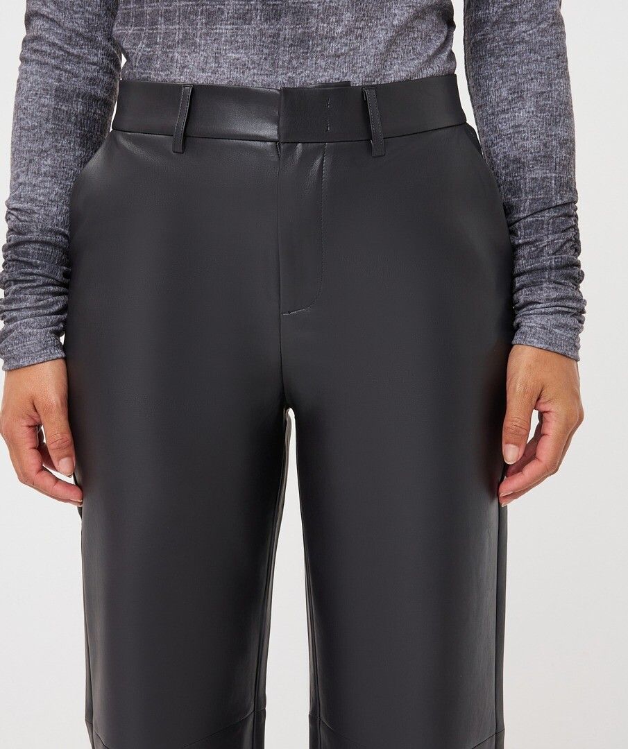 Franco Black Faux Leather Pant